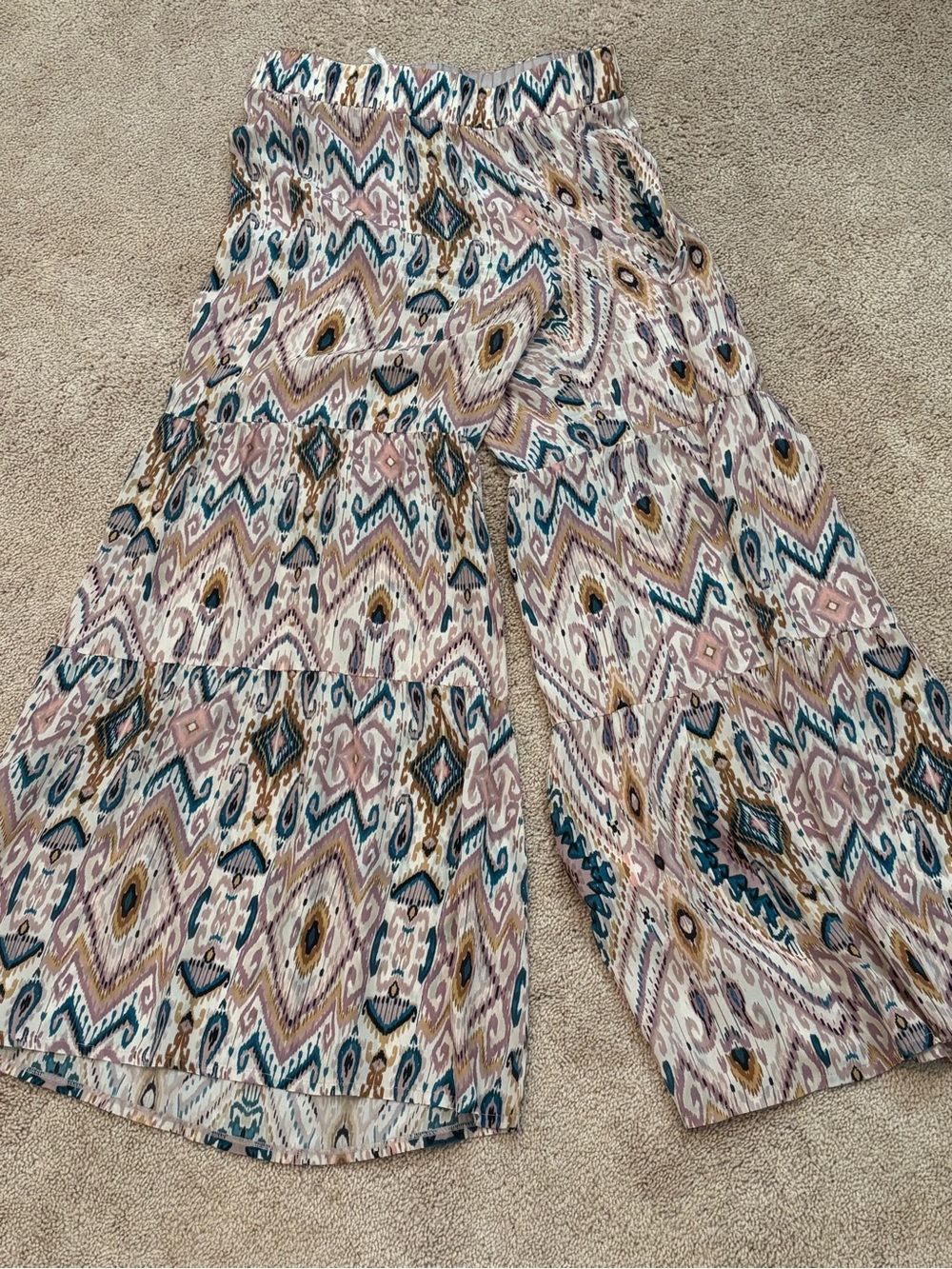 Johnny was palazzo silk pants w/tag and tassel